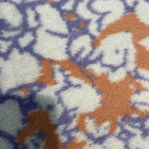 Anthropologie Cozy Knit Fable Throw Blanket Purple White Orange - Picture 8 of 10